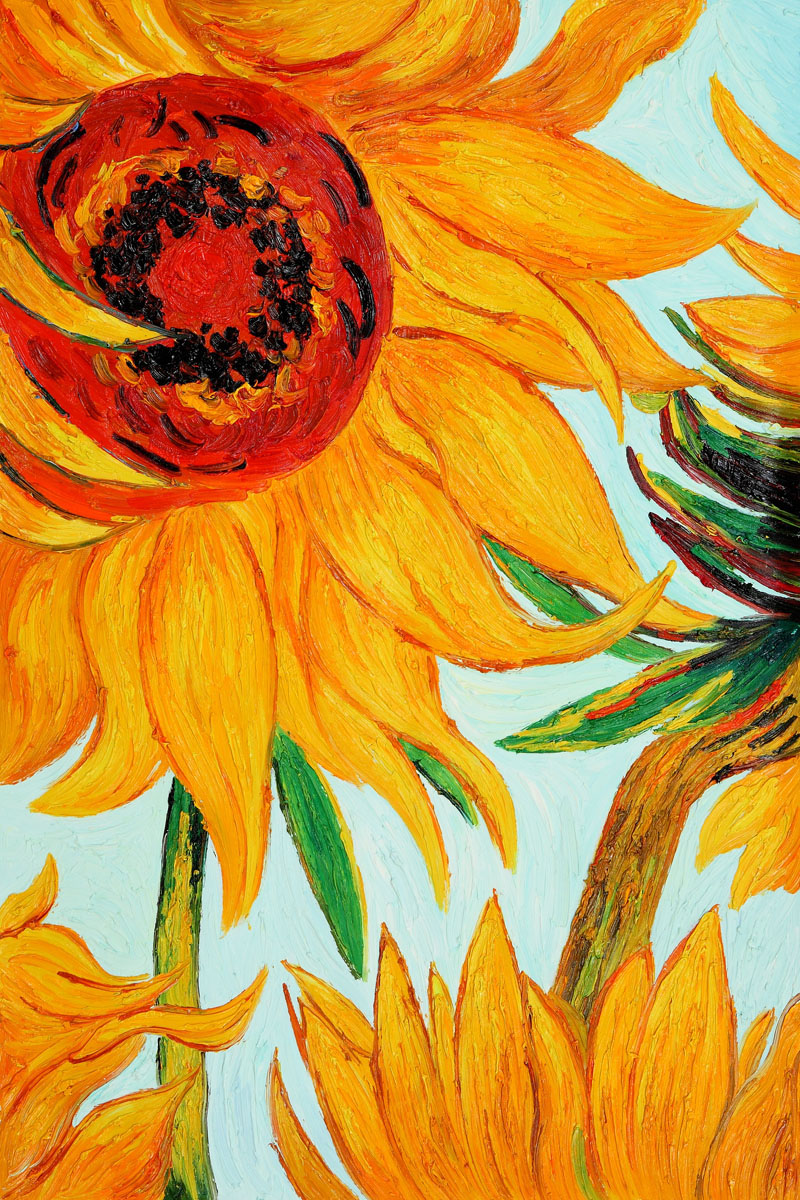 Sunflowers detail - Van Gogh Painting On Canvas